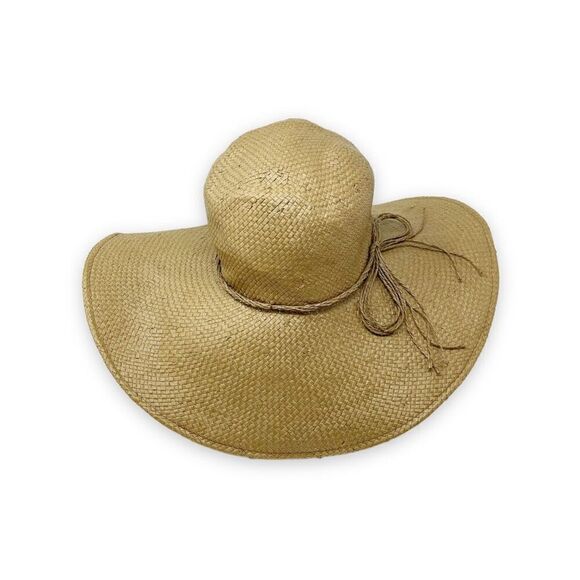 Panama Jack Straw Paper Hat Beach Sun Floppy Hat Women’s One Size Fits Most - Picture 4 of 8